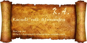 Kacsándi Alexandra névjegykártya