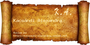 Kacsándi Alexandra névjegykártya