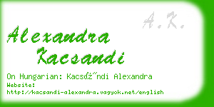 alexandra kacsandi business card